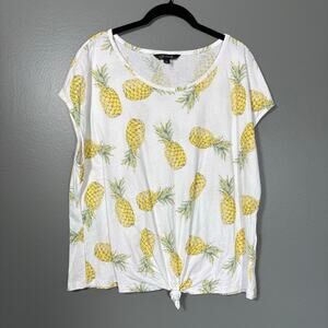 Charlie B Women's Casual Indie Pineapple T-Shirt - Size Large - Oversized Tee